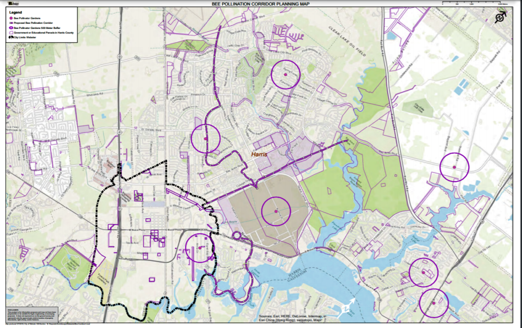 Webster Bee Pollination Corridor Planning Map