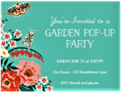 Invitation to Garden Pop-Up Party