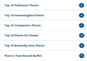 Top 10 lists for pollinators