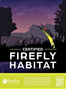 Firefly.org certified firefly habitat sign